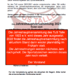 Absage JHV 2021